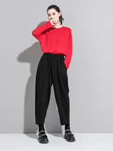 Women Casual Stitching Stretch Wide Leg Pants